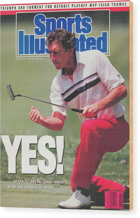 Magazine Cover Wood Print featuring the photograph Hale Irwin, 1990 Us Open Sports Illustrated Cover by Sports Illustrated