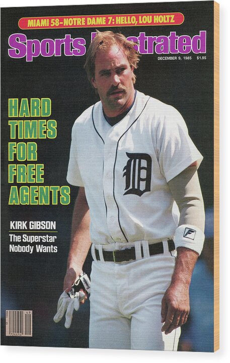 Magazine Cover Wood Print featuring the photograph Hard Times For Free Agents Kirk Gibson, The Superstar Sports Illustrated Cover by Sports Illustrated
