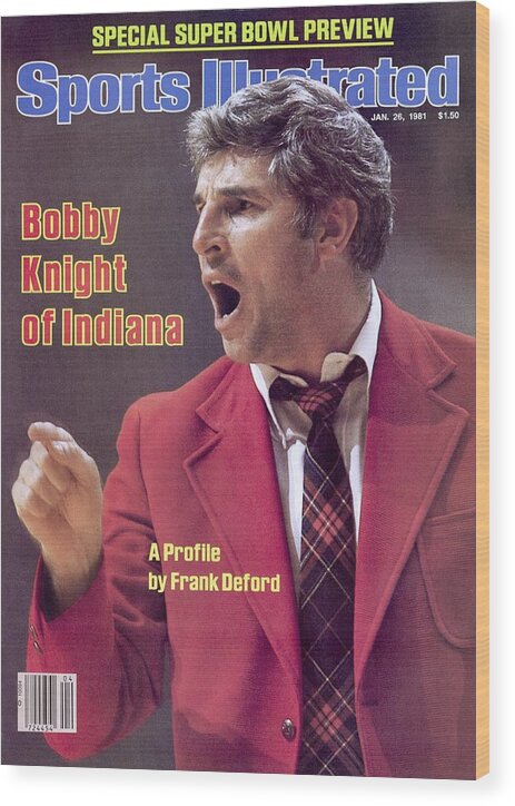 Magazine Cover Wood Print featuring the photograph Indiana University Coach Bobby Knight Sports Illustrated Cover by Sports Illustrated