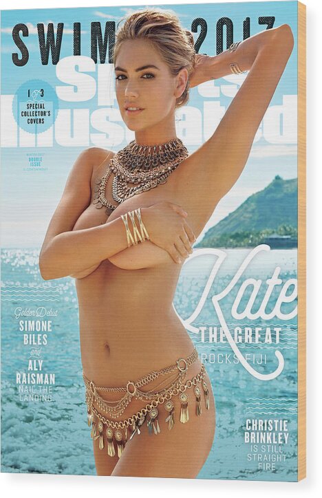 Three Quarter Length Wood Print featuring the photograph Kate Upton Swimsuit 2017 Sports Illustrated Cover by Sports Illustrated