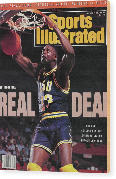 Magazine Cover Wood Print featuring the photograph The Real Deal, The Best College Center Louisiana State Sports Illustrated Cover by Sports Illustrated