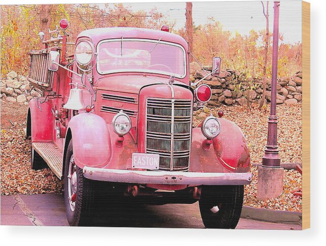 Fire Truck Wood Print featuring the photograph 1947 Mack Fire Truck by Norberto Medina Jr