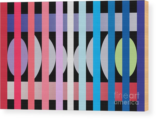 Contemporary Wood Print featuring the digital art Fun Geometric by Mark Ashkenazi