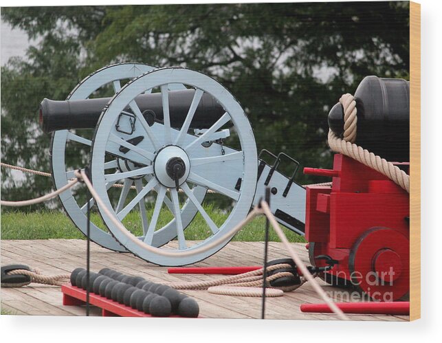 Mchenry Wood Print featuring the digital art Grey Cannon at Fort McHenry by Cynthia Snyder