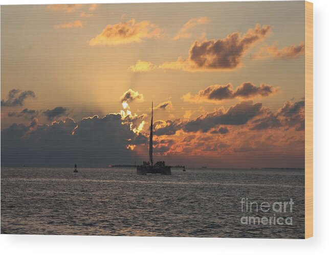 Sunset Wood Print featuring the photograph Marelous Key West Sunset by Christiane Schulze Art And Photography