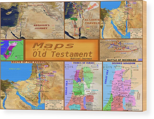 Old Testament Map Photo Wood Print featuring the photograph Old Testament Maps by Bob Pardue