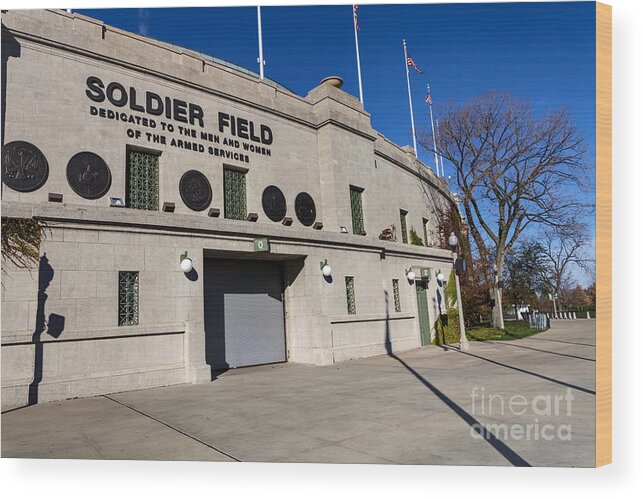 Chicago Wood Print featuring the photograph 0417 Soldier Field Chicago by Steve Sturgill