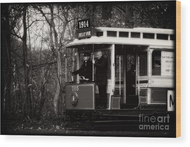 Historical Wood Print featuring the photograph 1914 Heaton Park Tram by Doc Braham