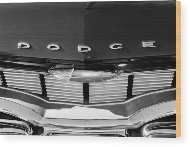 1960 Dodge Grille Emblem Wood Print featuring the photograph 1960 Dodge Grille Emblem by Jill Reger