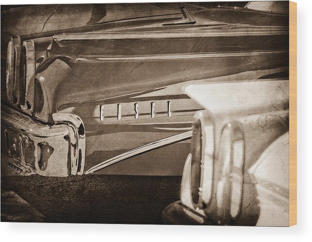 1960 Edsel Taillight Wood Print featuring the photograph 1960 Edsel Taillight by Jill Reger