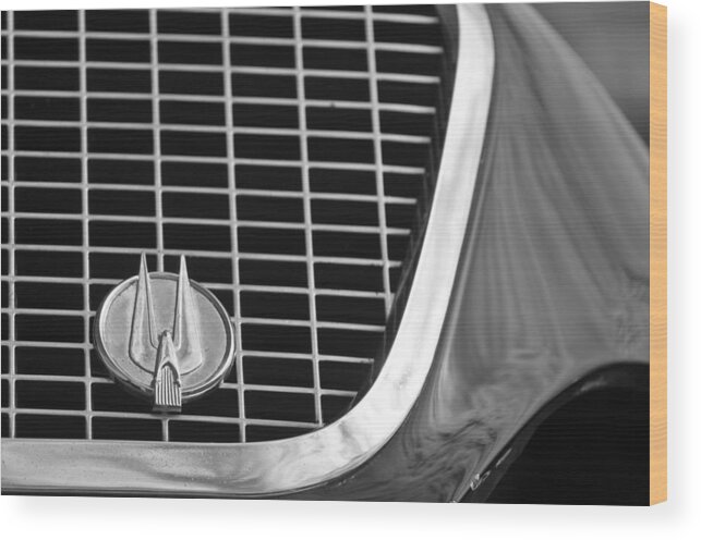 1960 Studebaker Hawk Grille Emblem Wood Print featuring the photograph 1960 Studebaker Hawk Grille Emblem by Jill Reger