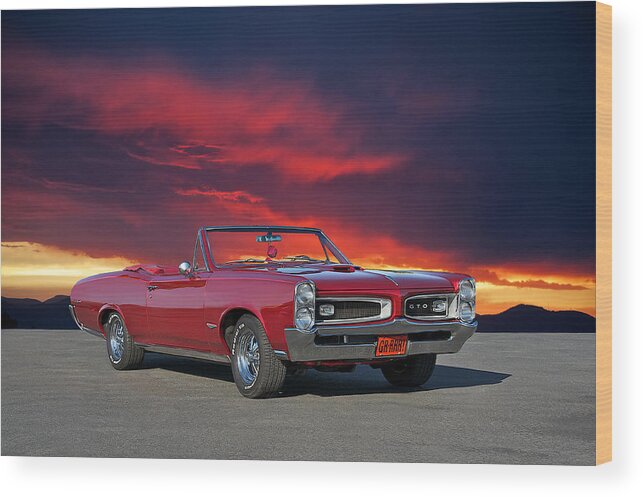 Alloy Wood Print featuring the photograph 1966 Pontiac GTO Convertible by Dave Koontz