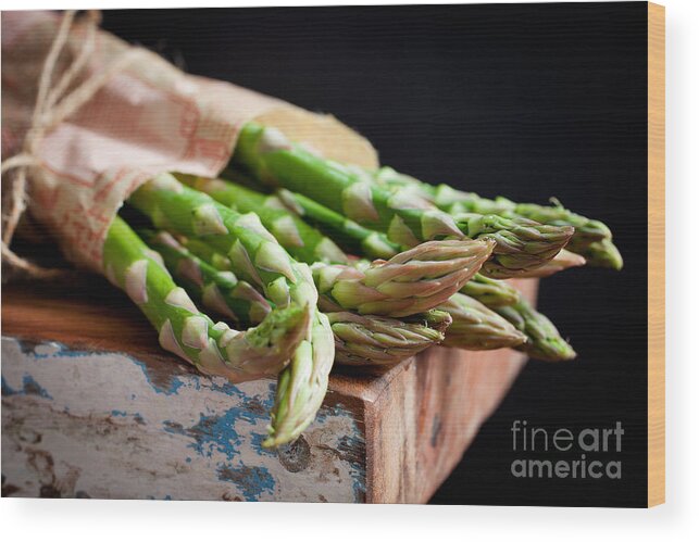 Asparagus Wood Print featuring the photograph Asparagus #1 by Kati Finell