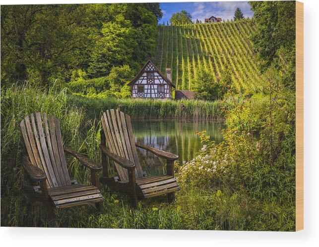 Austria Wood Print featuring the photograph At The Lake #1 by Debra and Dave Vanderlaan