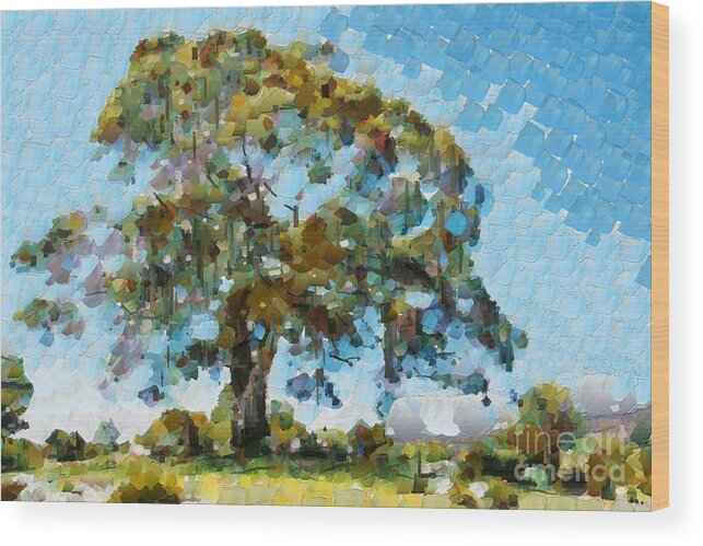 Australia Wood Print featuring the digital art Awesome gum tree #1 by Fran Woods