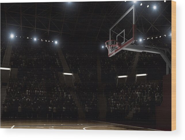 People Wood Print featuring the photograph Basketball arena #1 by Dmytro Aksonov