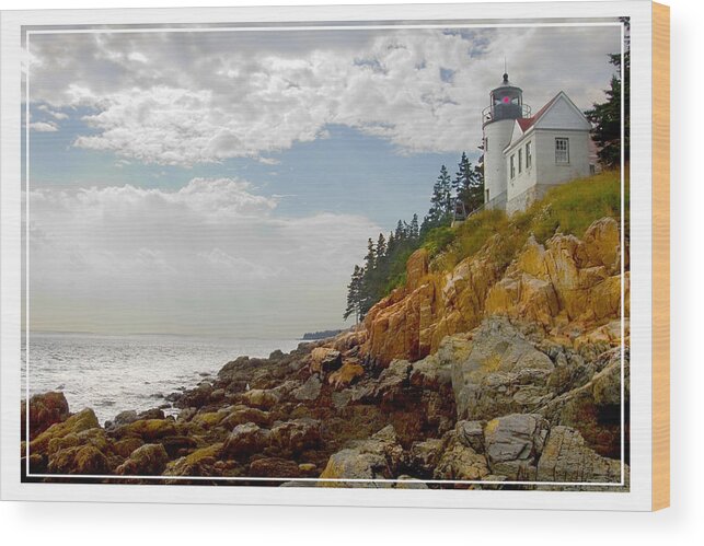 Maine Lighthouse Wood Print featuring the photograph Bass Harbor Head Lighthouse #2 by Mike McGlothlen