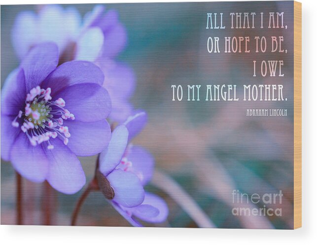 Flowers Wood Print featuring the photograph Blue Springtime Flowers Mother's Day #1 by Sabine Jacobs