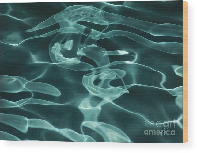 Abstract Wood Print featuring the photograph Blue Swirl Two #1 by Chris Thomas