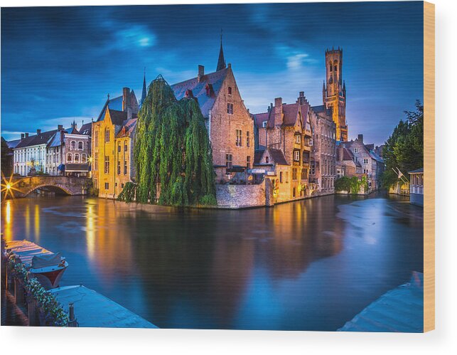 Bruges Wood Print featuring the photograph Bruges #1 by Stefano Termanini