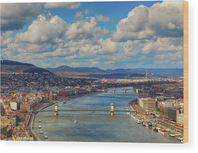 Outdoors Wood Print featuring the photograph Budapest Cityscape #1 by Mammuth
