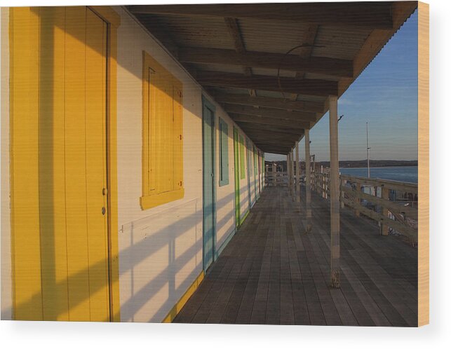 Cabana Wood Print featuring the photograph Cabana's West Meadow Beach New York #1 by Bob Savage