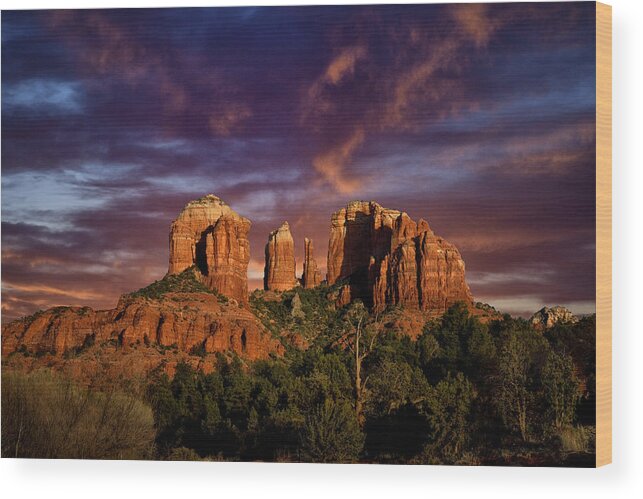 Cathedral Rock Wood Print featuring the photograph Cathedral Rock #1 by Diana Powell