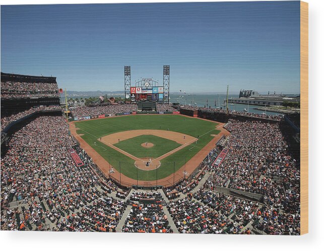San Francisco Wood Print featuring the photograph Chicago Cubs V San Francisco Giants by Ezra Shaw