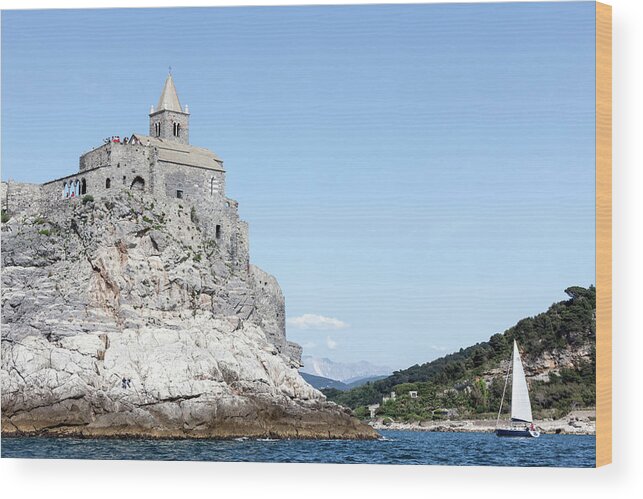 Tranquility Wood Print featuring the photograph Church Of St Peter, Portovenere, Cinque #1 by Cultura Exclusive/walter Zerla