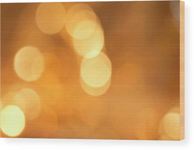 Orange Color Wood Print featuring the photograph Defocused Yellow Lights #1 by Gm Stock Films