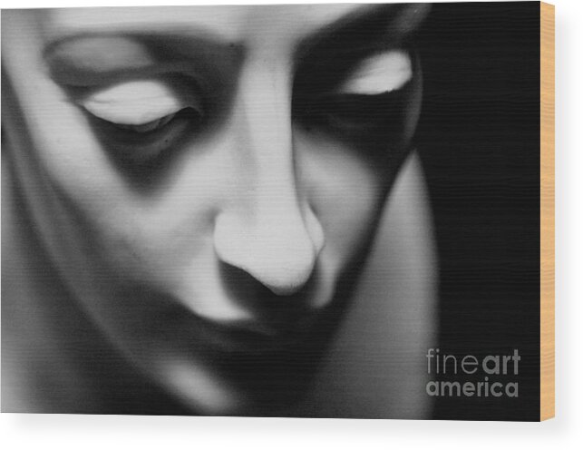 Abstract Wood Print featuring the photograph Depth of Soul in Black and White #1 by Lauren Leigh Hunter Fine Art Photography