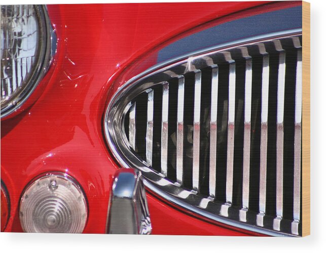 Collectible Wood Print featuring the photograph Detail and close up of old collection vintage cars #1 by Jean Schweitzer