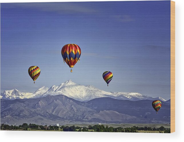 Colorado Wood Print featuring the photograph Floating Above Long's Peak #2 by Teri Virbickis