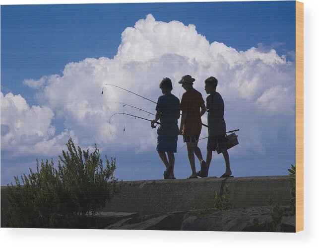 Fishing Wood Print featuring the photograph Going Fishing #1 by Randall Nyhof