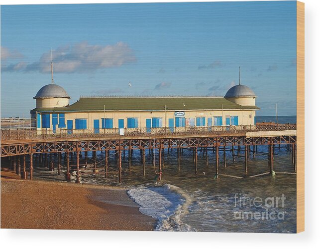 Pier Wood Print featuring the photograph Hastings pier #1 by David Fowler