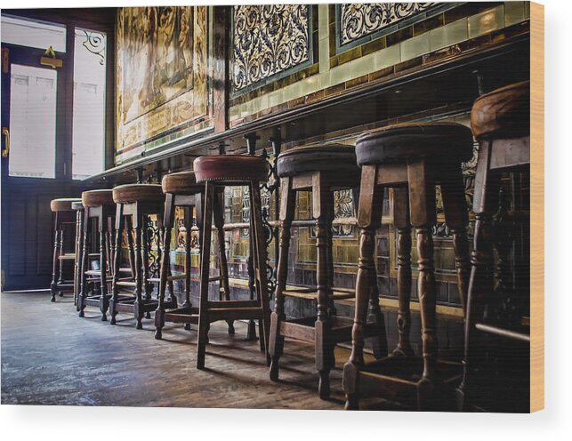 Barstools Wood Print featuring the photograph Have a Seat #1 by Heather Applegate