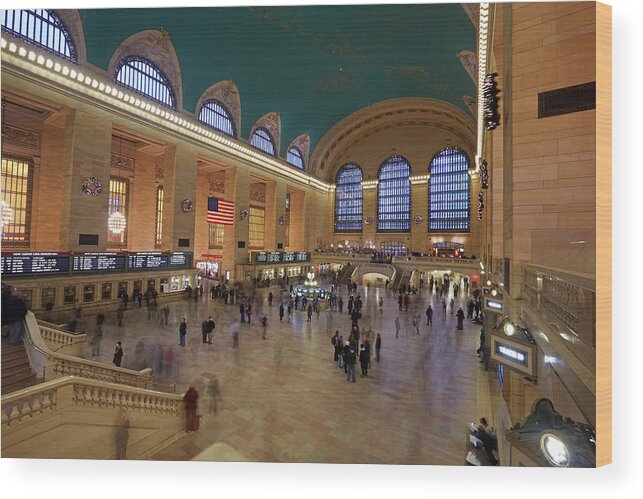 Arch Wood Print featuring the photograph Interior Of Grand Central Station #1 by Allan Baxter