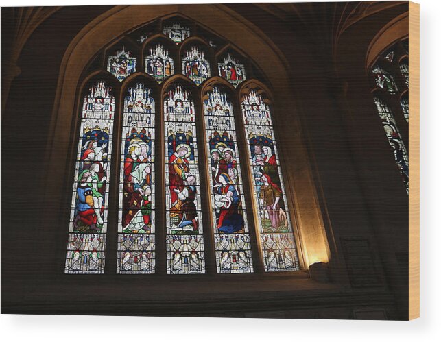 Stained Glass Wood Print featuring the photograph Let there be light #1 by Denise Cicchella