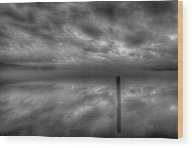 New England Wood Print featuring the photograph Melvin Bay Fog #1 by Brenda Jacobs