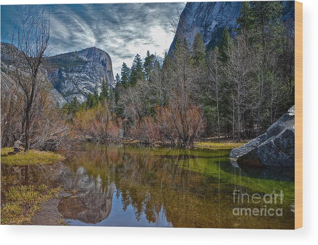 Mirror Lake Wood Print featuring the photograph Mirror Lake Yosemite #1 by Amy Fearn