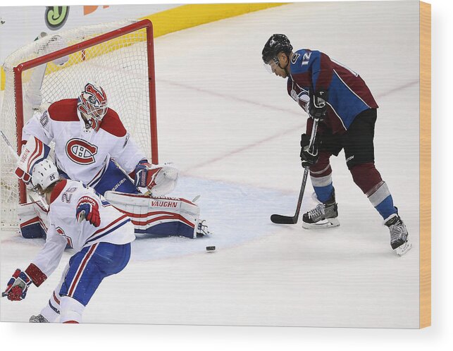 People Wood Print featuring the photograph Montreal Canadiens v Colorado Avalanche #1 by Doug Pensinger