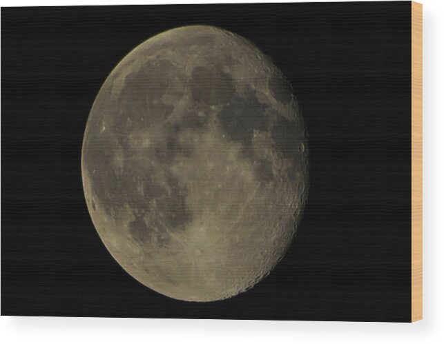 Night Wood Print featuring the photograph Moon #1 by Theodore Jones