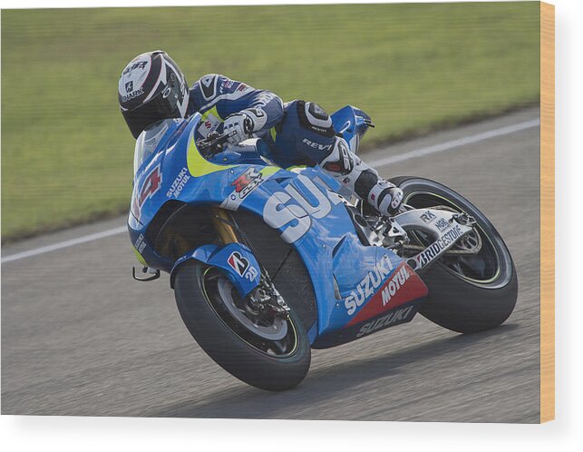 People Wood Print featuring the photograph MotoGP of Valencia - Free Practice #1 by Mirco Lazzari gp