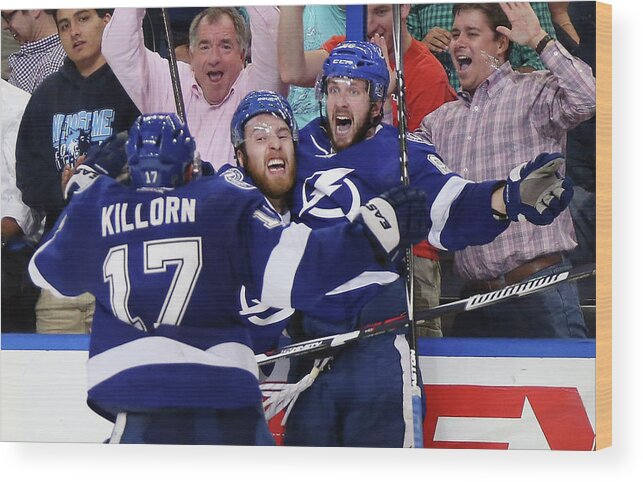 Playoffs Wood Print featuring the photograph New York Rangers V Tampa Bay Lightning #1 by Bruce Bennett