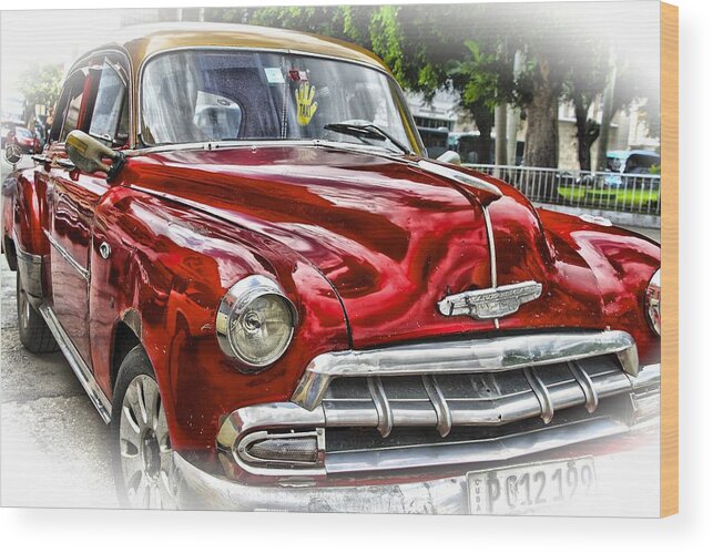 Cuba Wood Print featuring the photograph Old Car In Cuba #1 by Perry Frantzman