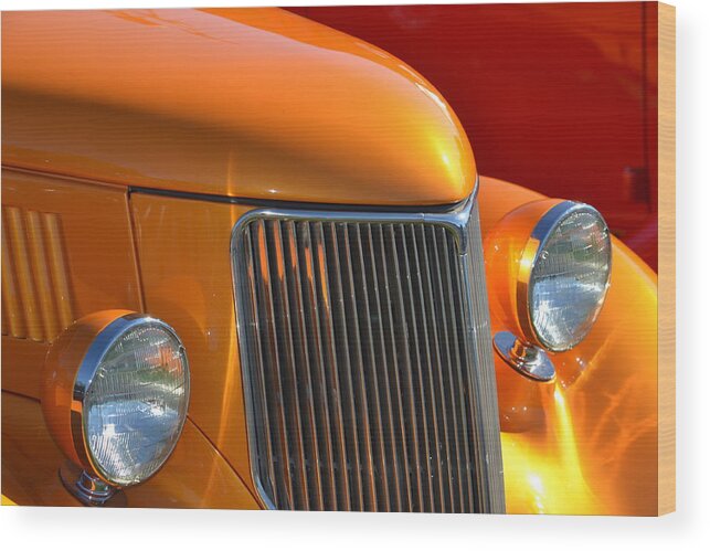 Hotrod Wood Print featuring the photograph Orange Hotrod #1 by Dean Ferreira