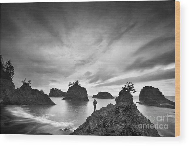 Oregon Landscape Wood Print featuring the photograph Oregon Coast #1 by Sean Bagshaw