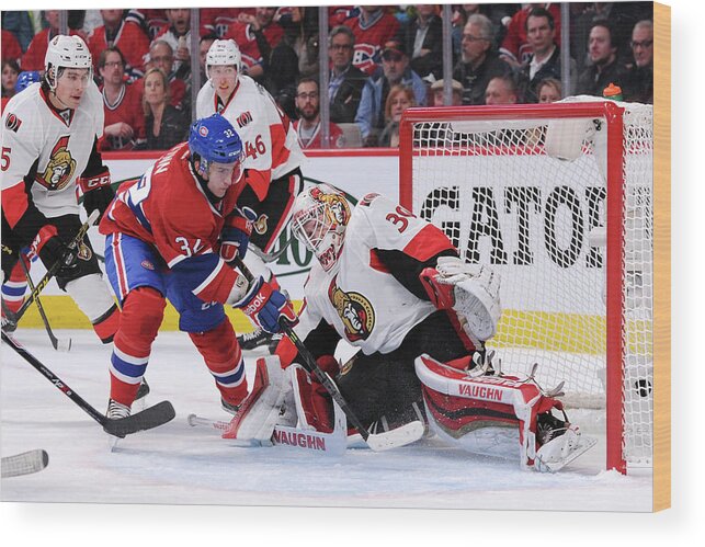 Playoffs Wood Print featuring the photograph Ottawa Senators V Montreal Canadiens #1 by Richard Wolowicz