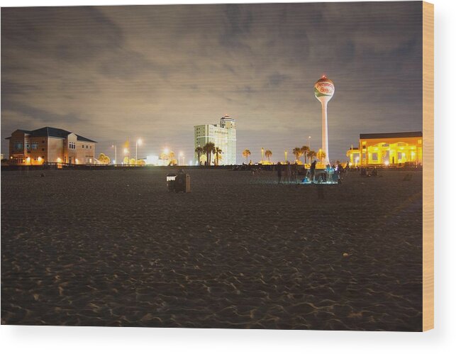 Pensacola Beach Wood Print featuring the photograph Pensacola Beach at Night #1 by Jon Cody