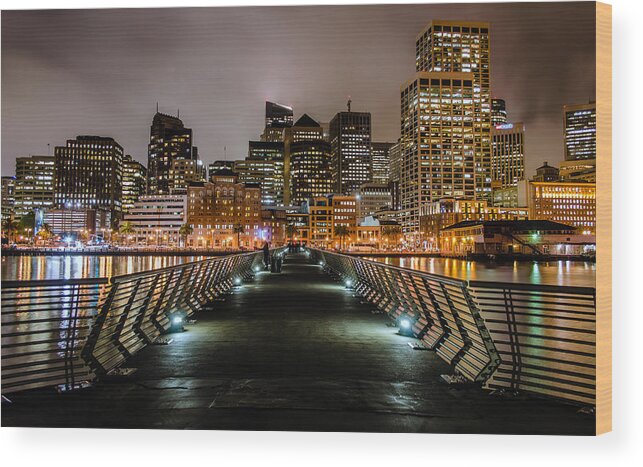 San Francisco Wood Print featuring the photograph Pier 14 #1 by Mike Ronnebeck